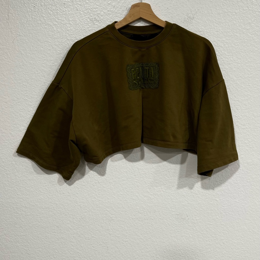 Olive Green Cropped Sweater